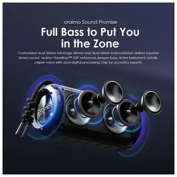 Oraimo Rover RGB Portable Wireless Speaker | OBS-53D | Black