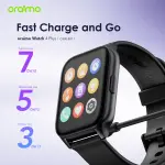 Oraimo Watch 4 Plus 2.01" Smart Watch | OSW-801 | Black