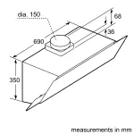 BOSCH Inclined cooker hood, 90 cm | DWK095G60T