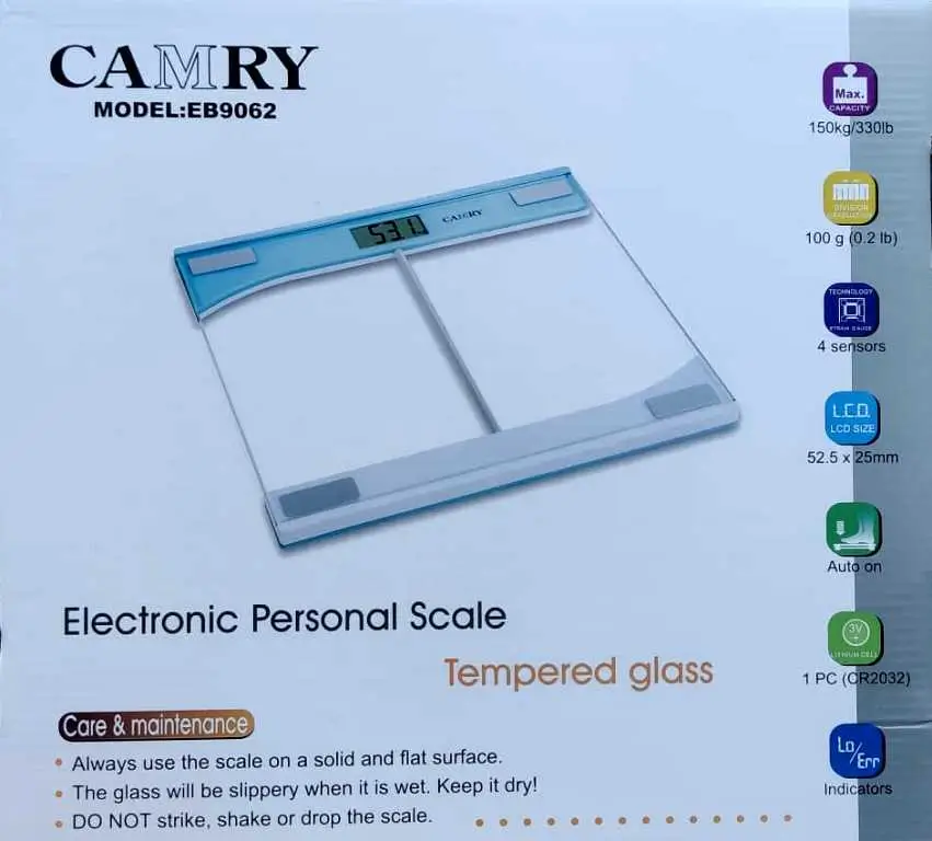 Camry EB9062 Electronic Personal Scale- Tempered Glass