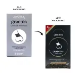 Groome Black Head Remover Charcoal Nose strips (Monthly Pack) 6pcs