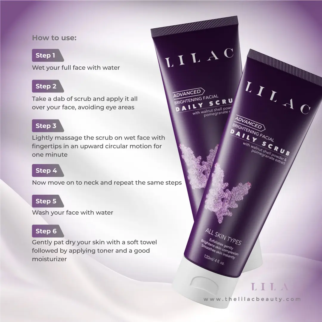 Lilac Advanced Brightening Daily Scrub All Skin Types- 120ml