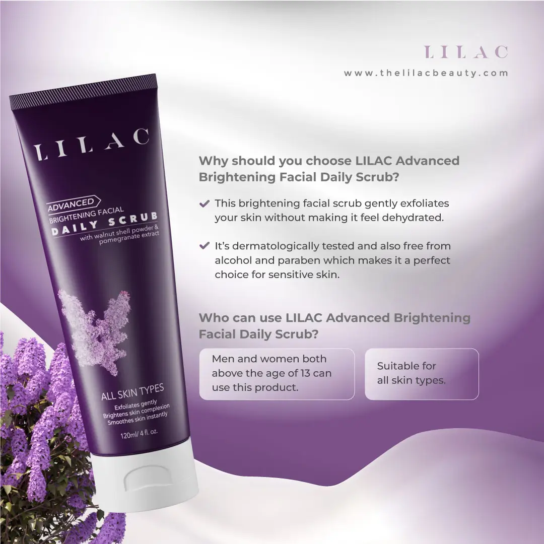 Lilac Advanced Brightening Daily Scrub All Skin Types- 120ml