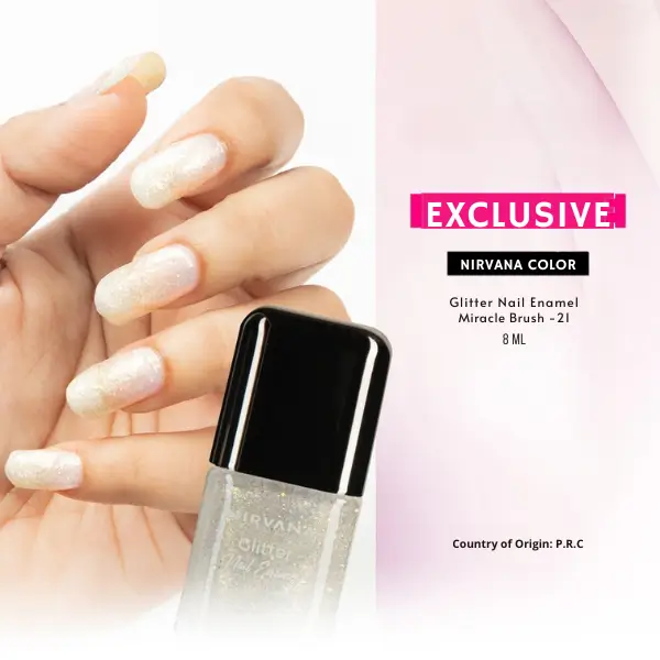 Nirvana Color Glitter Nail Enamel- Miracle Brush 21 (8ml)