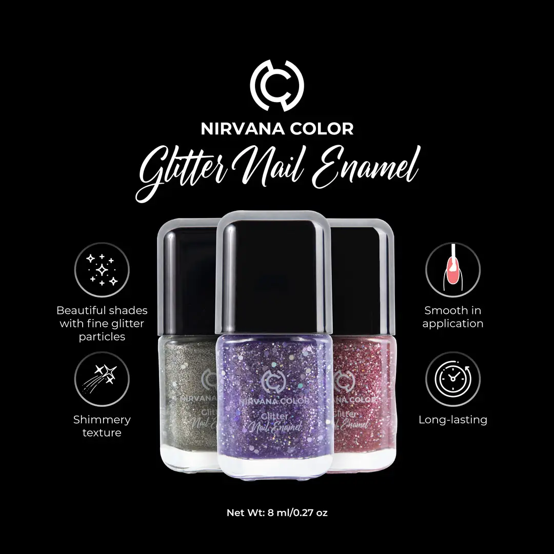 Nirvana Color Glitter Nail Enamel- Touched Angel 25 (8ml)