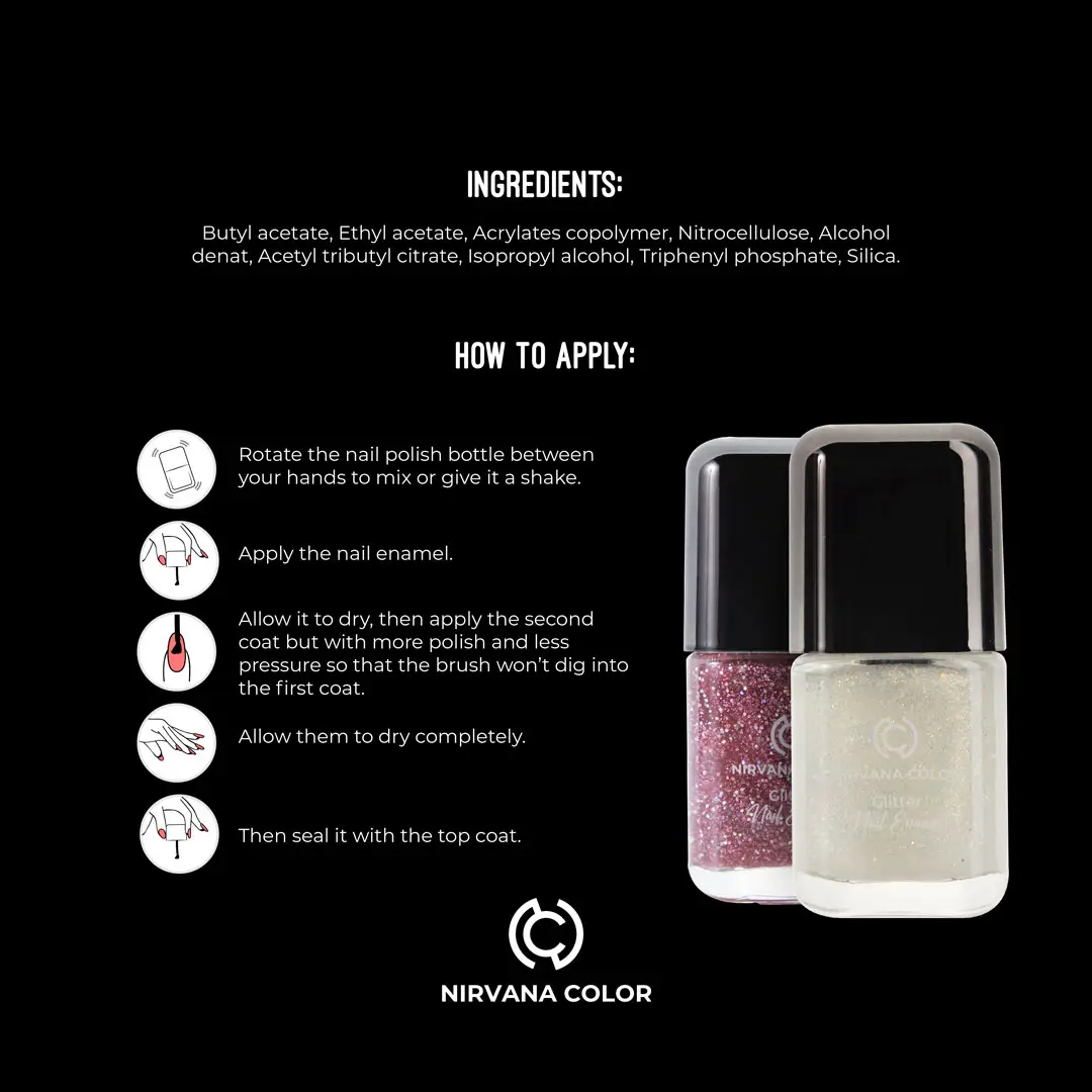 Nirvana Color Glitter Nail Enamel- Touched Angel 25 (8ml)