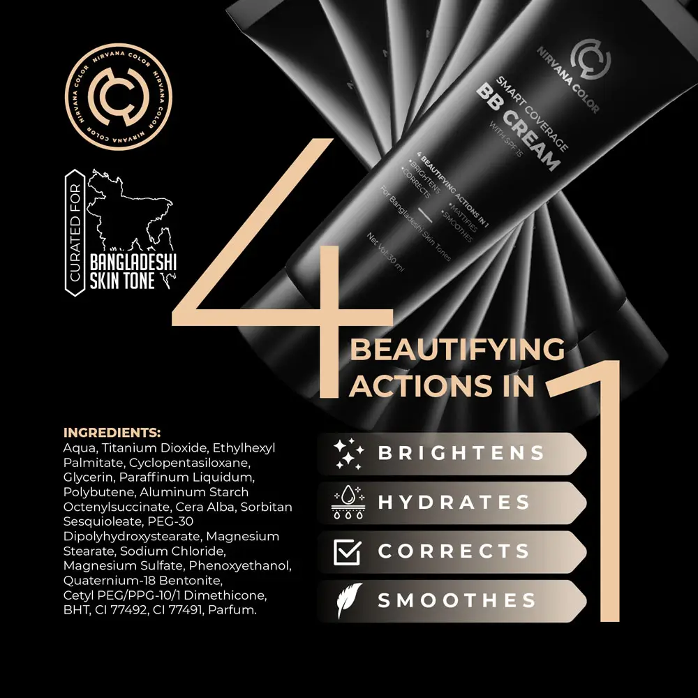 Nirvana Color Smart Coverage Bb Cream With Spf 15- Light (30ml)