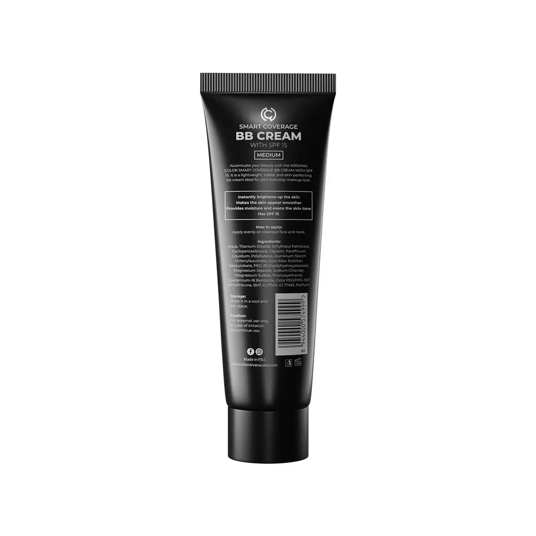 Nirvana Color Smart Coverage Bb Cream With Spf 15- Medium (30ml)