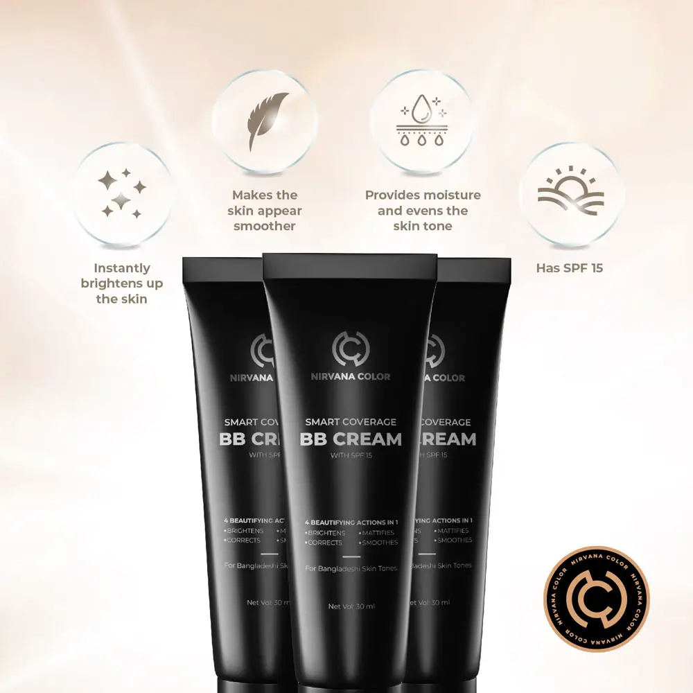 Nirvana Color Smart Coverage Bb Cream With Spf 15- Medium (30ml)
