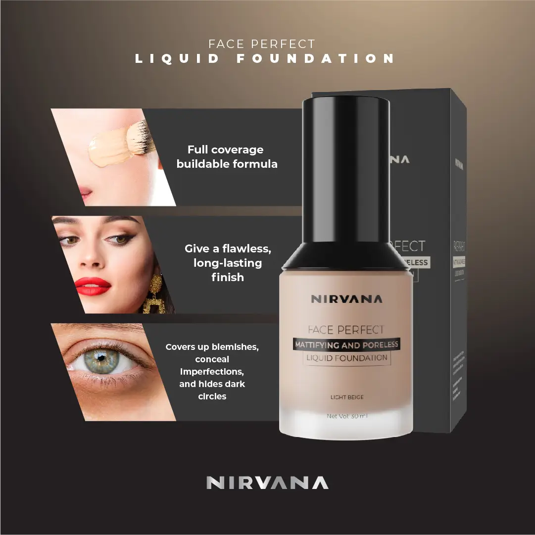 Nirvana Color Face Perfect Liquid Foundation- Light Beige F02 (30ml)