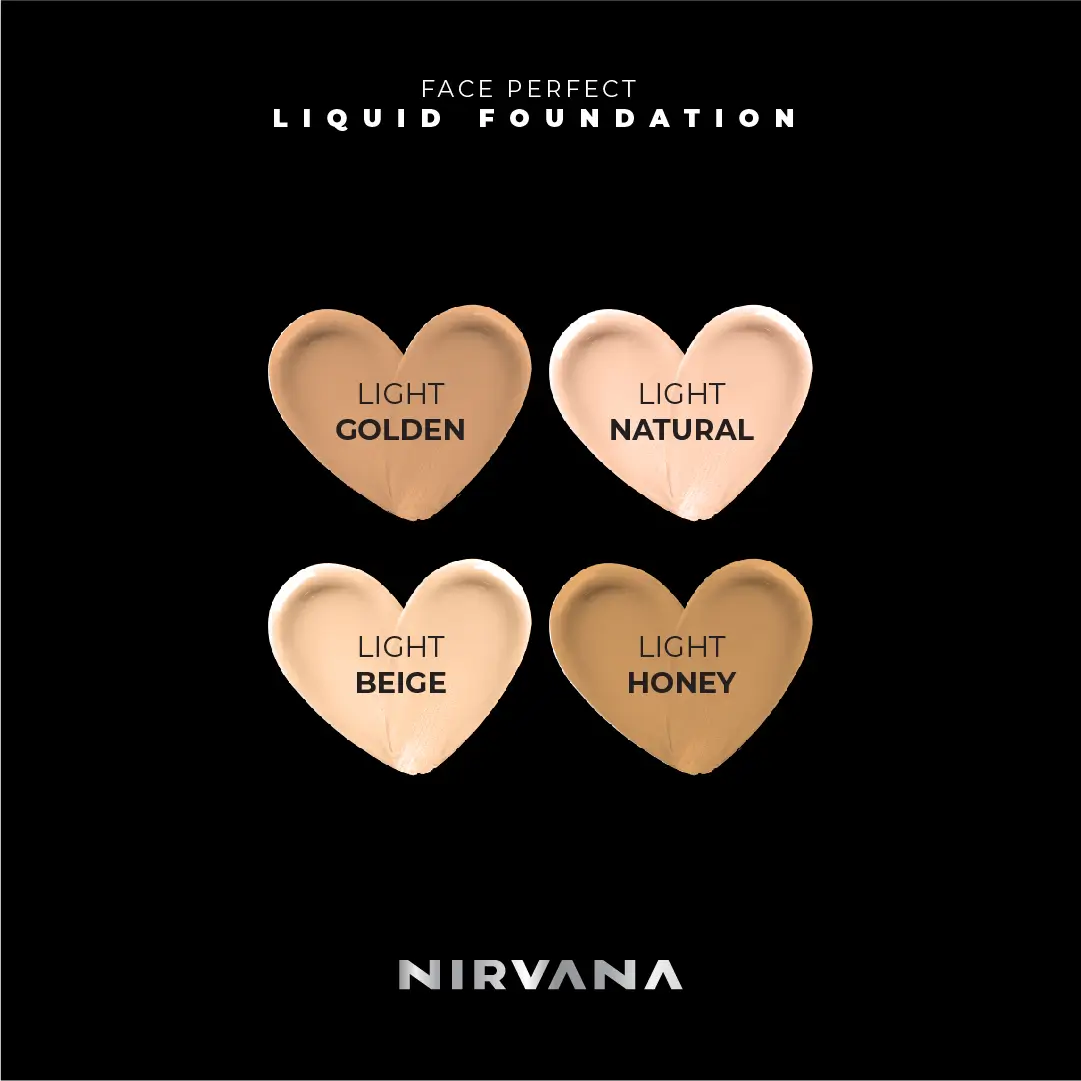 Nirvana Color Face Perfect Liquid Foundation- Light Beige F02 (30ml)