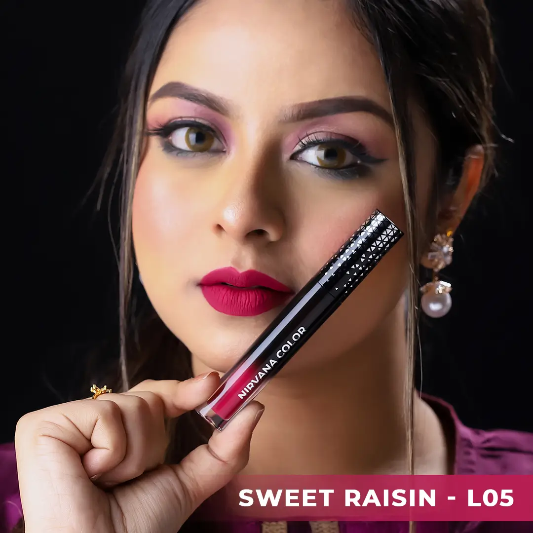 Nirvana Color Liquid Matte Lipstick- Sweet Raisin (5ml)