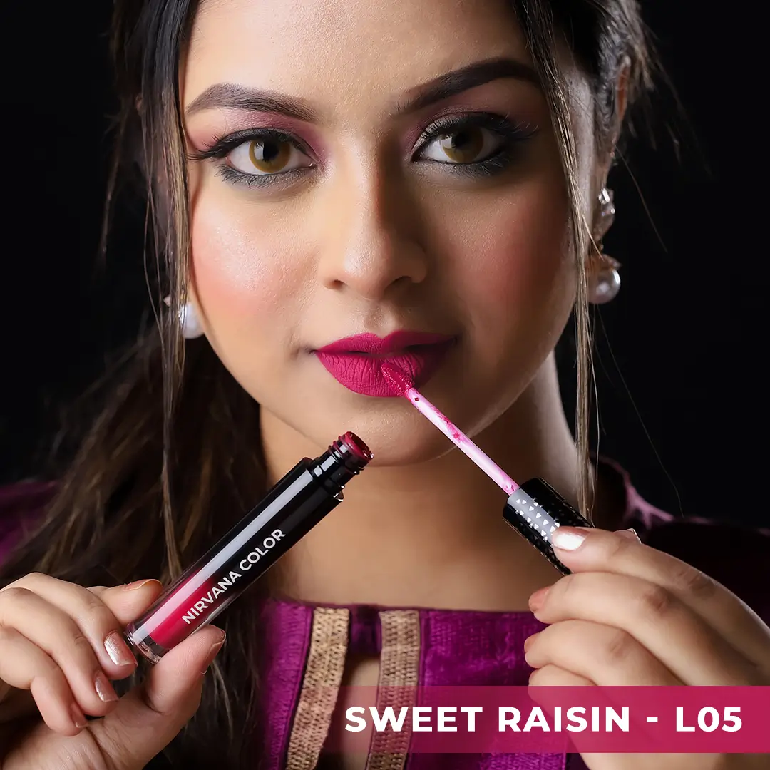 Nirvana Color Liquid Matte Lipstick- Sweet Raisin (5ml)