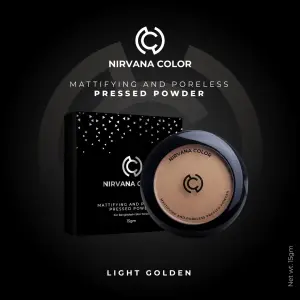 Nirvana Color Mattifying and Poreless Pressed Powder (Light Golden)- 15gm