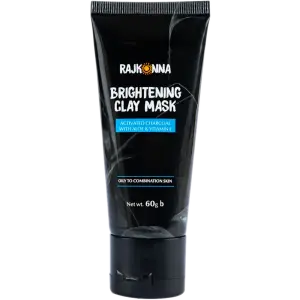Rajkonna Brightening Clay Mask Activated Charcoal With Aloe & Vitamin E- 60gm